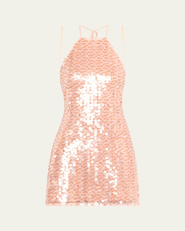 Micky Sequined Halter Shift Dress